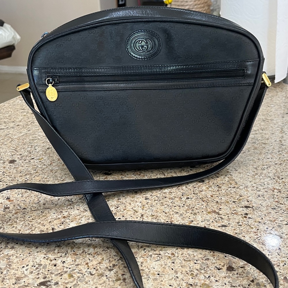 🔥🔥GUCCI LEATHER MICRO GG VINTAGE BLACK  CROSSBODY🔥🔥